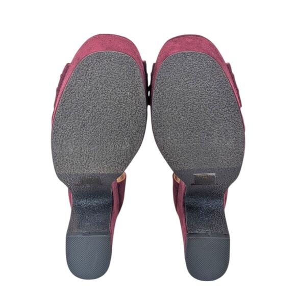 Chelsea Crew Get a Lift Burgundy Platform Heel Faux Suede Women’s size 40 - Picture 8 of 13